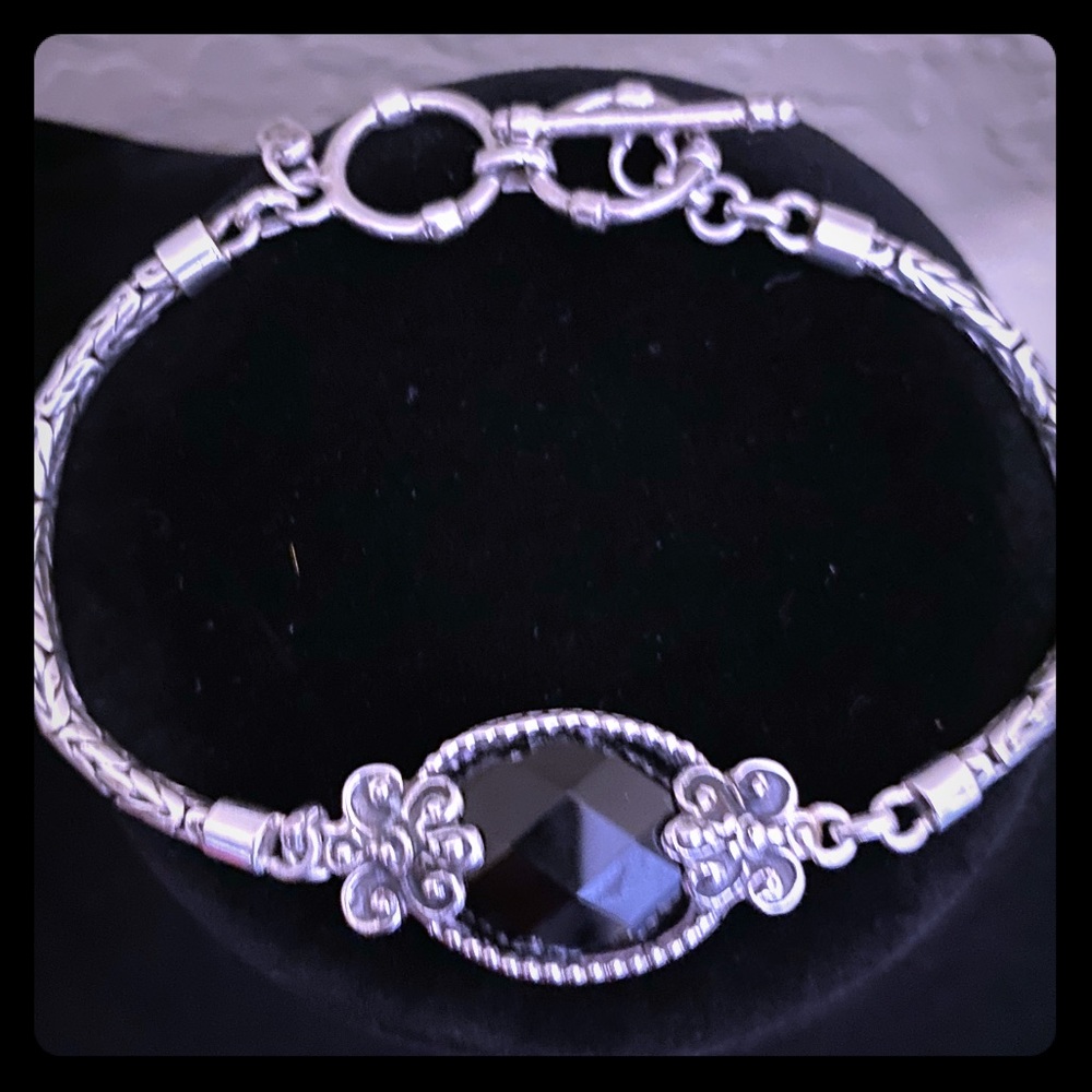 Beautiful Black Oval Spinel Toggle Bracelet